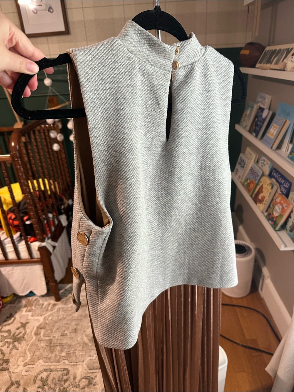 THML Heather Gray Textured Mock-Neck Dress - Picture 2 of 4